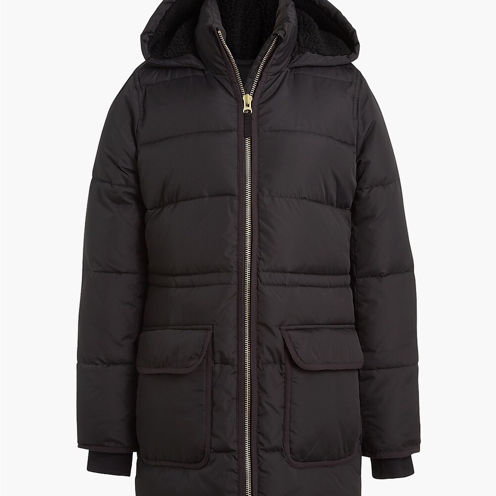 Black Hooded Puffer Coat